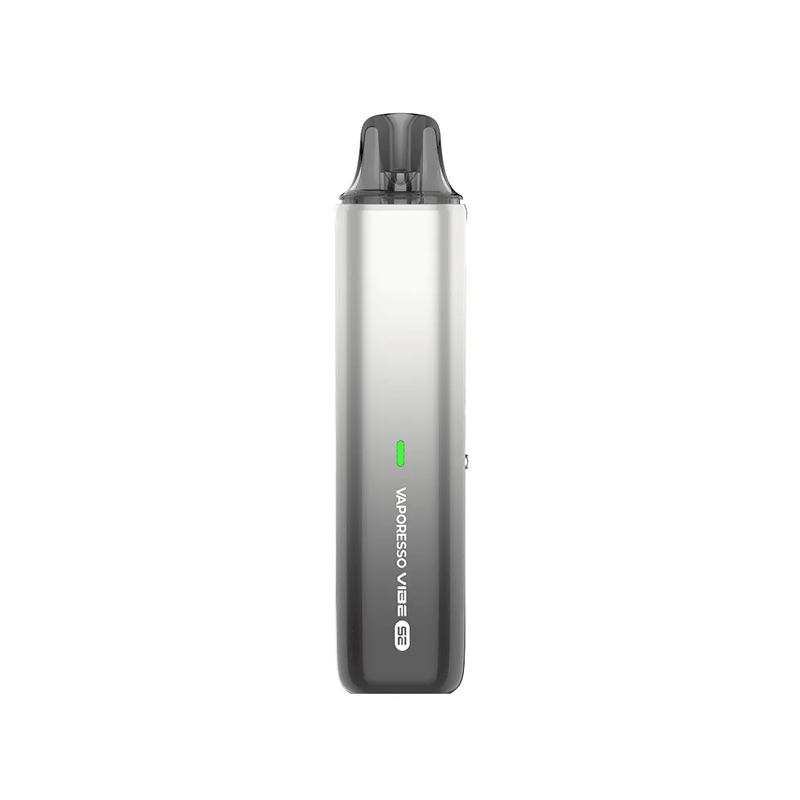 Vaporesso VIBE SE i färgen White – kompakt e-cigarett med RGB-indikator och gradientdesign i vit och grå ton