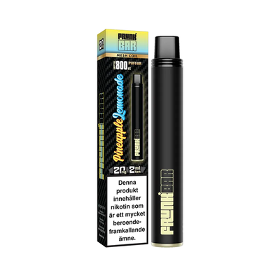 Engångsvape Frunk Bar Pineapple Lemonade bredvid originalförpackning