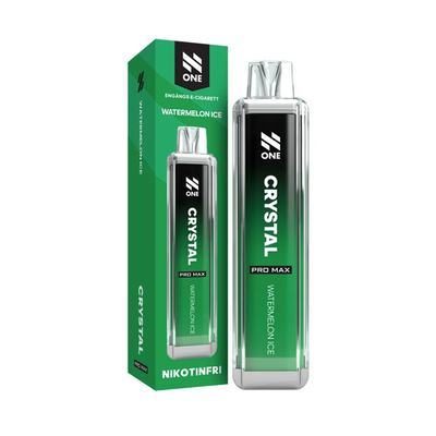 N One Crystal ZERO Engångs Vape Watermelon Ice bredvid originalförpackning