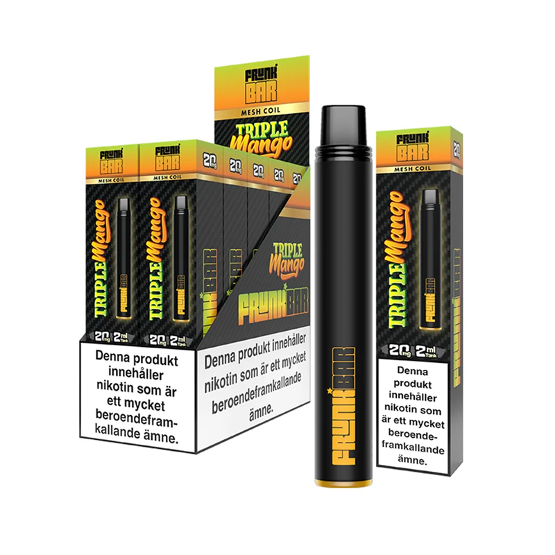Frunk Bar Mesh Triple Mango engångsvape 10-pack, förfyllda vapes med nikotin och 2 ml e-vätska.