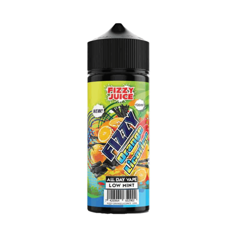 Fizzy Orange Licorice originalflaska mot vit bakgrund