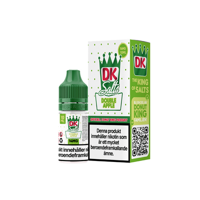 DK Salts Double Apple flaska bredvid orginalförpackning