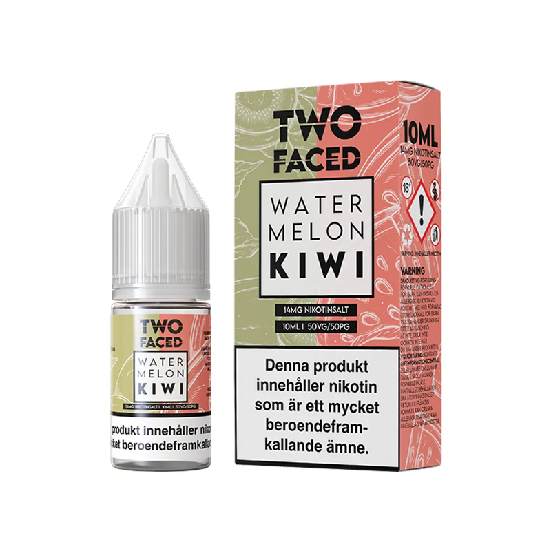 Two Faced Watermelon Kiwi Flaska bredvid originalförpackning