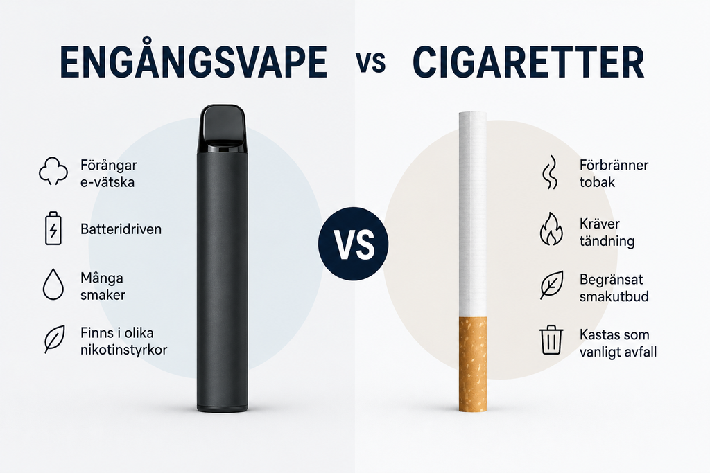 Vad är skillnaden mellan engångsvape och cigaretter?