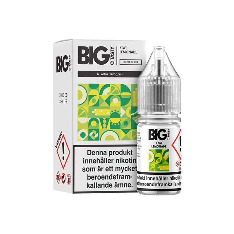 Big Tasty Salt Kiwi Lemonade Flaska bredvid originalförpackning