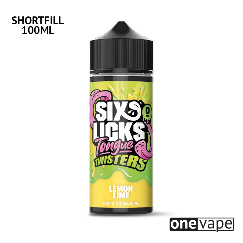 Six Licks Tongue Twisters - Lemon Lime (100ml Shortfill)