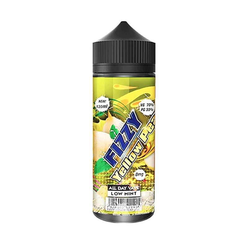 fizzy Yellow Pear originalflaska mot vit bakgrund