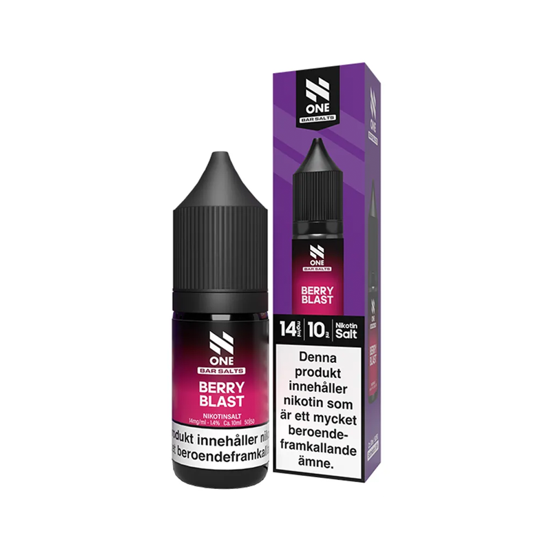E-juice N One Bar Salts Berry Blast 14 mg 10 ml med flaska och kartong