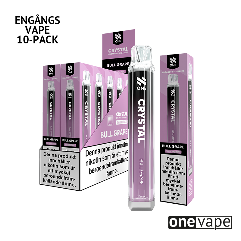 N One Crystal Mesh Engångs Vape - Bull Grape (10-Pack)