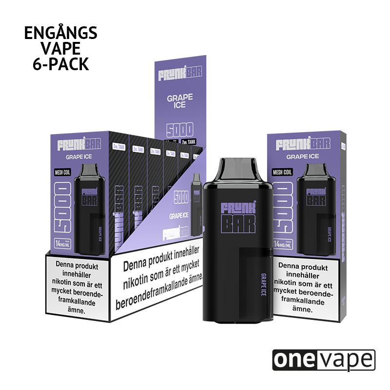 Frunk 5000 Engångs Vape - Grape Ice (6-Pack)