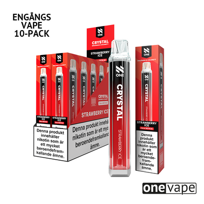 N One Crystal Mesh Engångs Vape - Strawberry Ice (10-Pack)