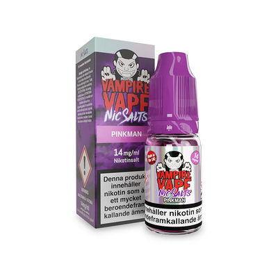 Vampire Vape Pinkman Flaska bredvid originalförpackning