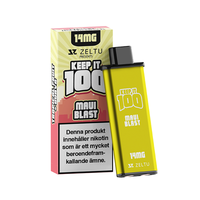 Zeltu X3 Keep It 100 Maui Blast pod framför originalförpackning