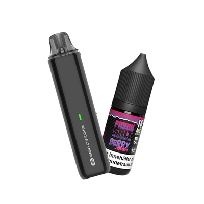 Vaporesso Vibe SE podsystem tillsammans med Frunk Salt Berry Mixer e-juice med smak av bär