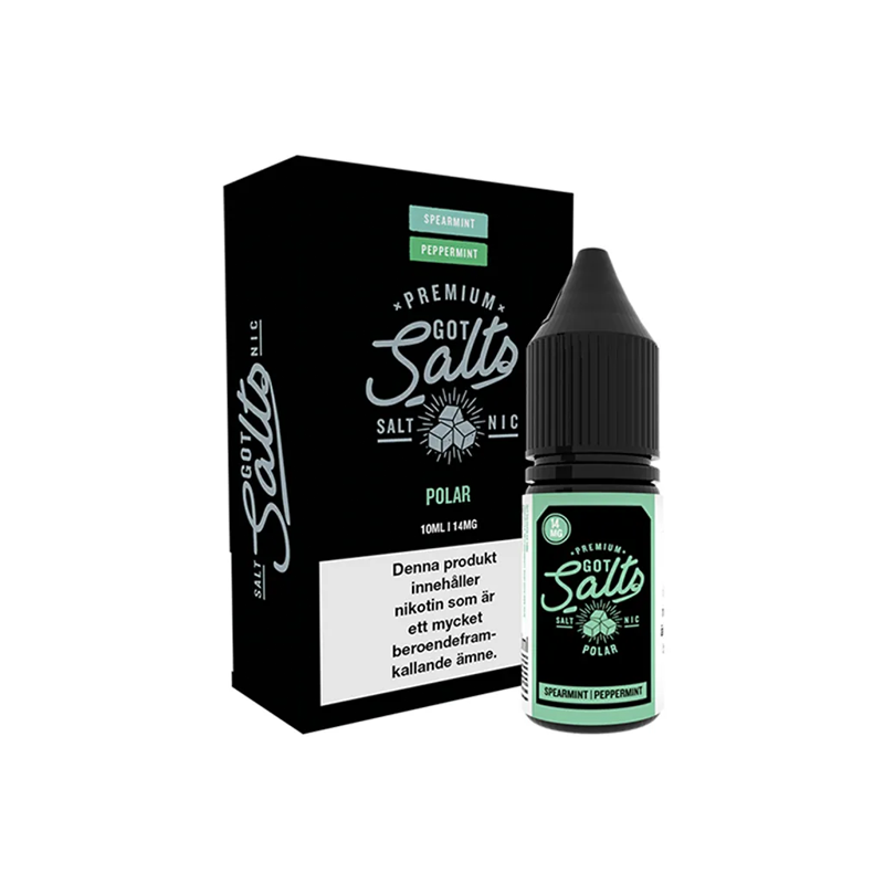 Got Salts Polar flaska bredvid originalförpackning