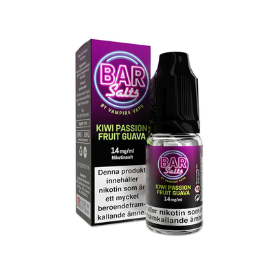 Bar Salts Kiwi Passion Fruit Guava Flaska bredvid originalförpackning