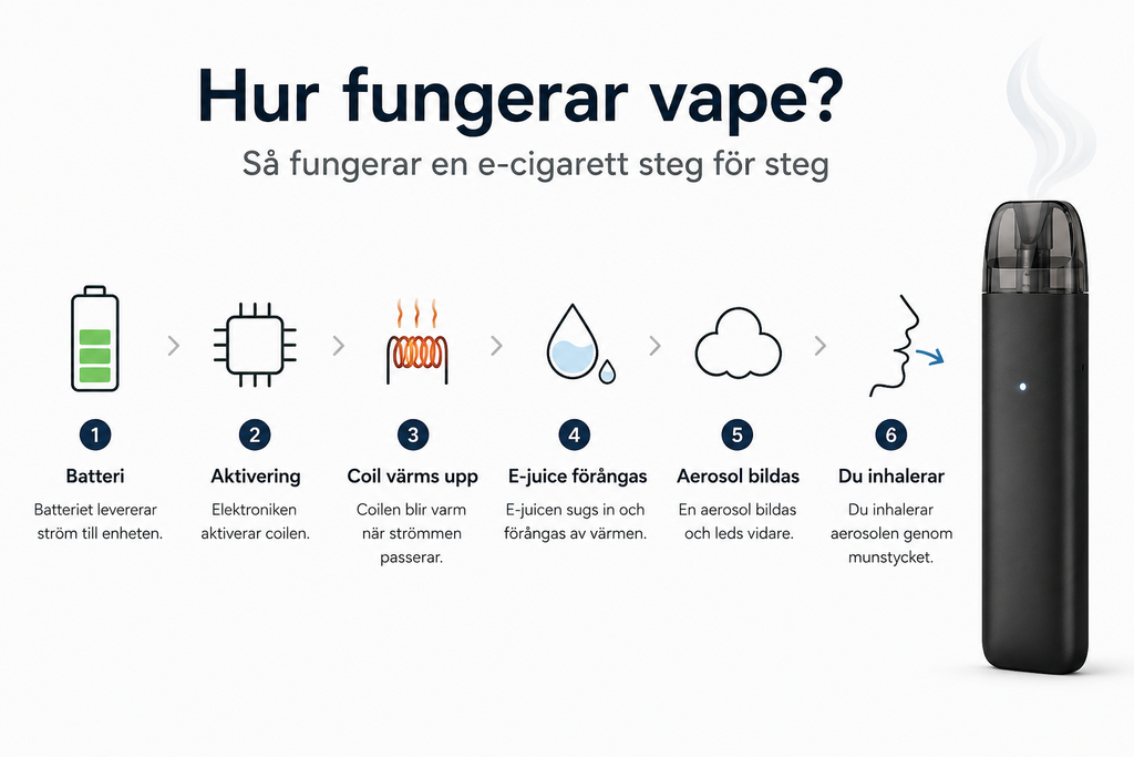 Hur fungerar vape? Så fungerar en e-cigarett steg för steg