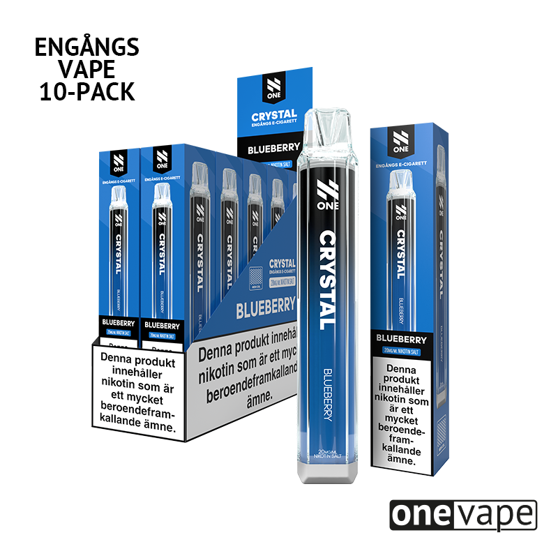 N One Crystal Mesh Engångs Vape - Blueberry (10-Pack)