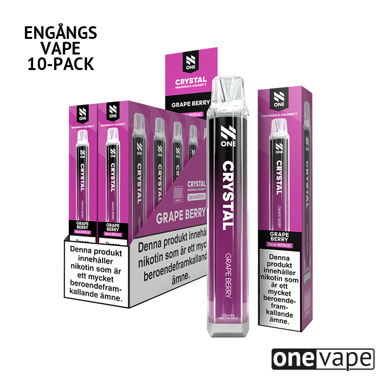N One Crystal Mesh Engångs Vape - Grape Berry (10-Pack)
