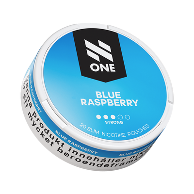Vitt snus N One Slim Blue Raspberry 9 mg med dosa