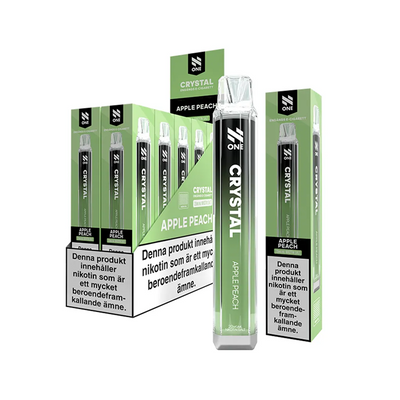 N One Crystal Mesh Apple Peach engångsvape 10-pack, förfyllda vapes med nikotin och 2 ml e-vätska.