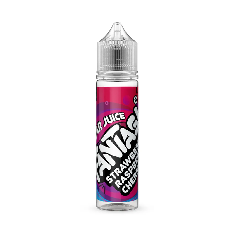 Fantasi Strawberry Raspberry Cherry Ice originalflaska mot vi bakgrund