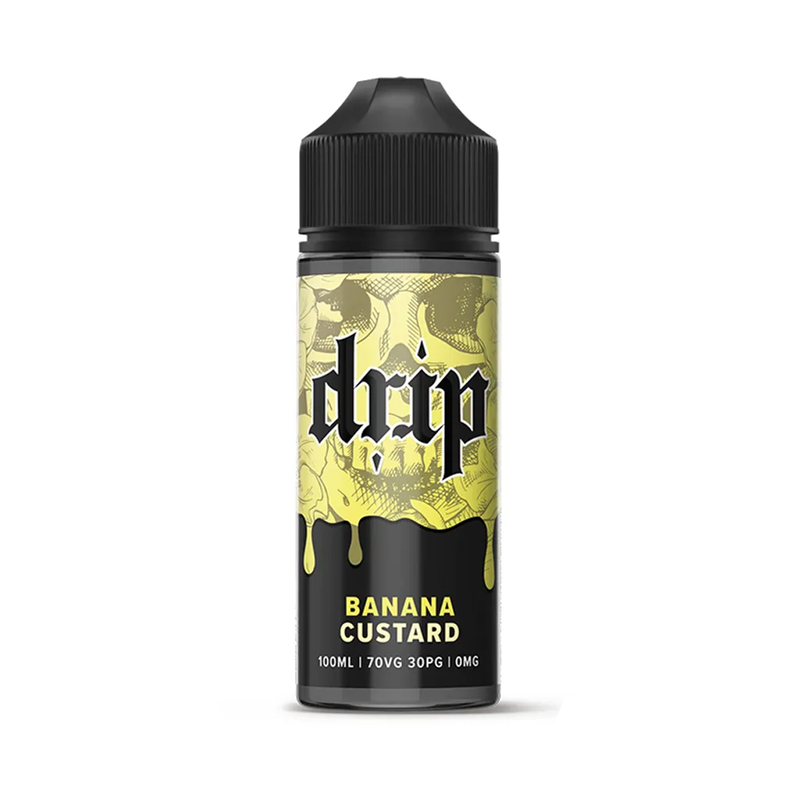 Drip Banana Custard orginalflaska mot vit bakgrund