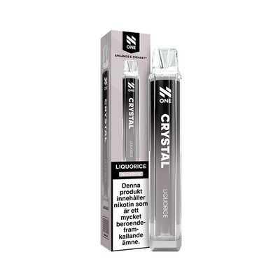 Engångsvape N One Crystal Liquorice bredvid originalförpackning