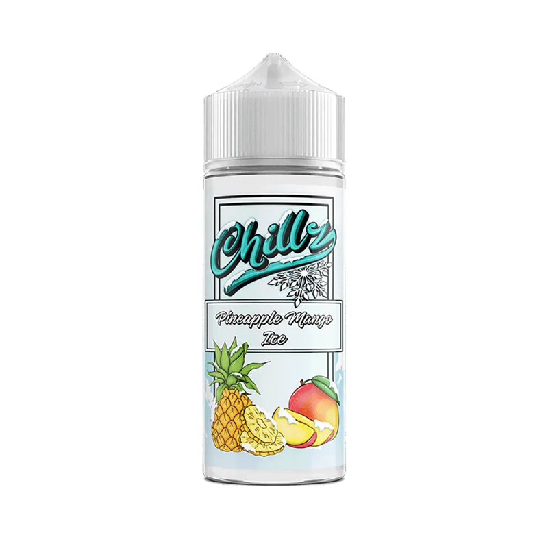 chillz Pineapple Mango Ice originalflaska mot vit bakgrund