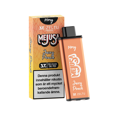 Zeltu X3 Mejusa Juicy Peach pod framför originalförpackning