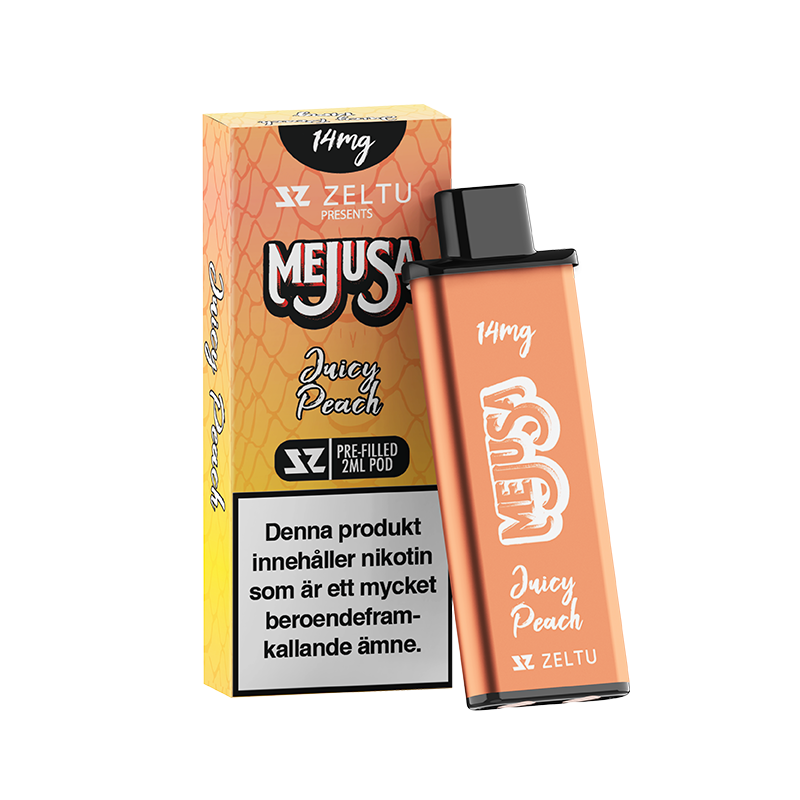 Zeltu X3 Mejusa Juicy Peach pod framför originalförpackning