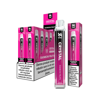 N One Crystal Mesh Rainbow Fruits engångsvape 10-pack, förfyllda vapes med nikotin och 2 ml e-vätska.