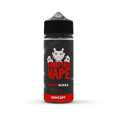Vampire Vape Koncept Blood Sukka originalflaska mot vit bakgrund