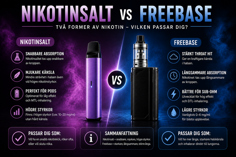 Nikotinsalt vs freebase