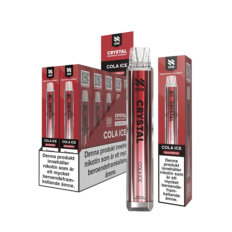 N One Crystal Mesh Cola Ice engångsvape 10-pack, förfyllda vapes med nikotin och 2 ml e-vätska.