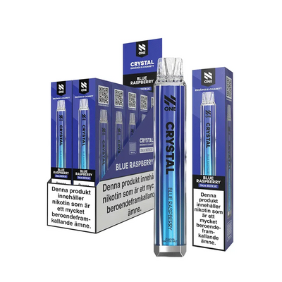 N One Crystal Mesh Blue Raspberry engångsvape 10-pack, förfyllda vapes med nikotin och 2 ml e-vätska.