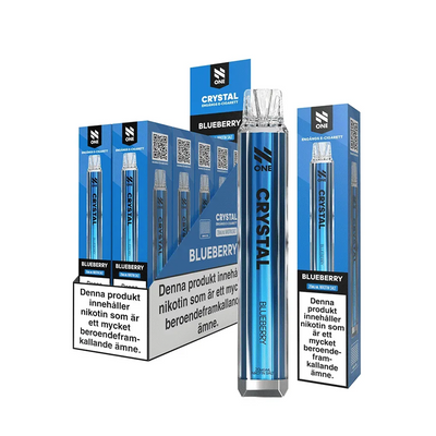 N One Crystal Mesh Blueberry engångsvape 10-pack, förfyllda vapes med nikotin och 2 ml e-vätska.