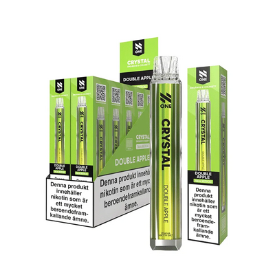 N One Crystal Mesh Double Apple engångsvape 10-pack, förfyllda vapes med nikotin och 2 ml e-vätska.