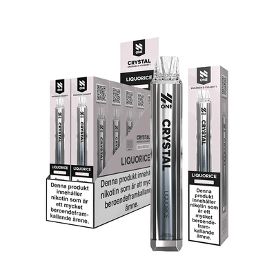 N One Crystal Mesh Liquorice engångsvape 10-pack, förfyllda vapes med nikotin och 2 ml e-vätska.