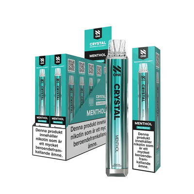 N One Crystal Mesh Menthol engångsvape 10-pack, förfyllda vapes med nikotin och 2 ml e-vätska.
