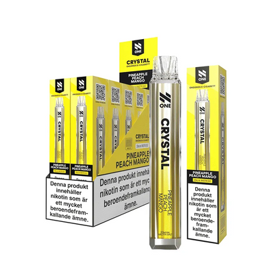 N One Crystal Mesh Pineapple Peach Mango engångsvape 10-pack, förfyllda vapes med nikotin och 2 ml e-vätska.