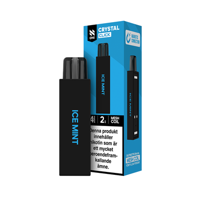 N One Crystal Click mesh-pod Ice Mint bredvid originalförpackning