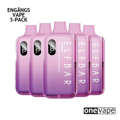 Elfbar 6K Engångs Vape - Blueberry Sour Raspberry (5-Pack)