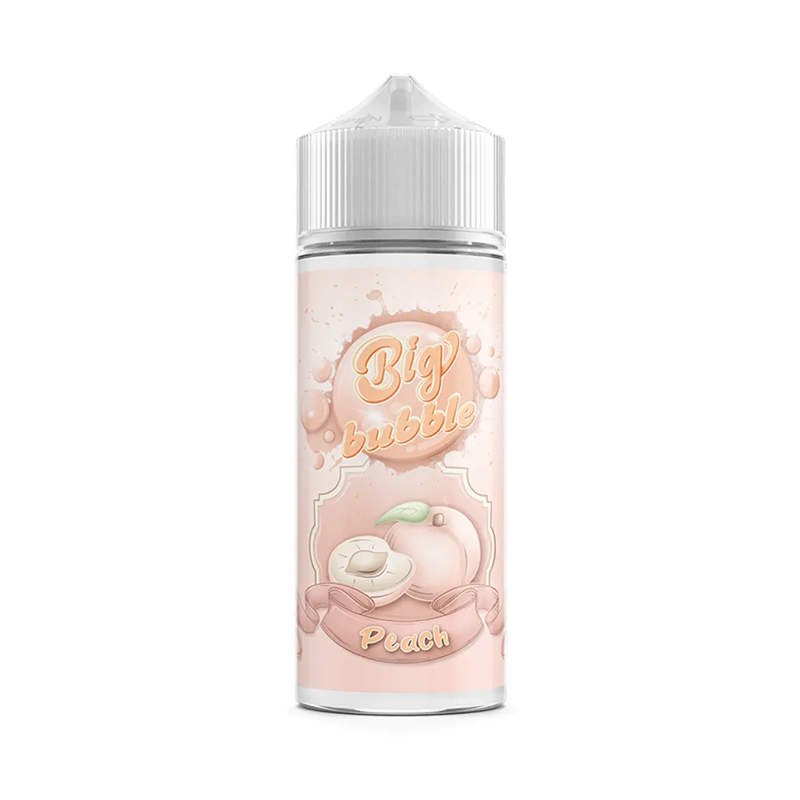 big bubble peach originalflaska mot vit bakgrund