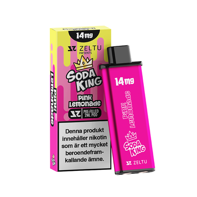 Zeltu X3 Soda King Pink Lemonade pod framför originalförpackning