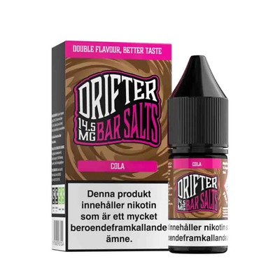 Drifter Bar Salts Cola 10ml, Nic Salt flaska bredvid originalförpackning