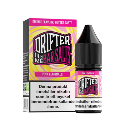 ltDrifter Bar Salts Pink Lemonade 10ml, Nic Salt flaska bredvid originalförpackning