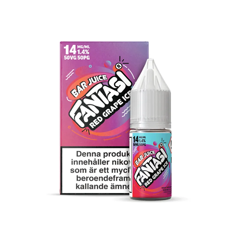 Fantasi Bar Salt Red Grape Ice  originalflaska framför originalflaska mot vit bakgrund