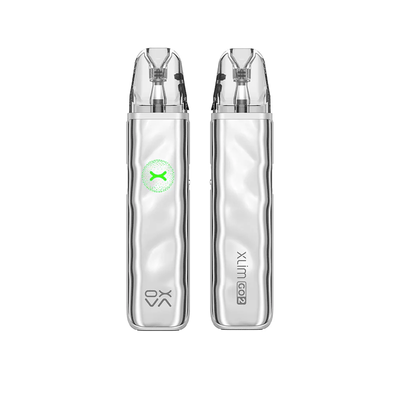 Oxva Xlim GO 2 i färgen metal silver – kompakt e-cigarett med transparent pod, automatisk inhalering och stilren silver design