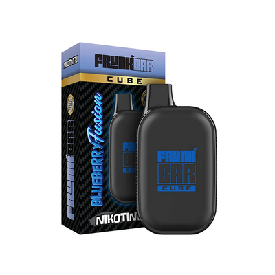 Frunk Bar Cube ZERO Mesh Engångs Vape Blueberry Fusion bredvid originalförpackning